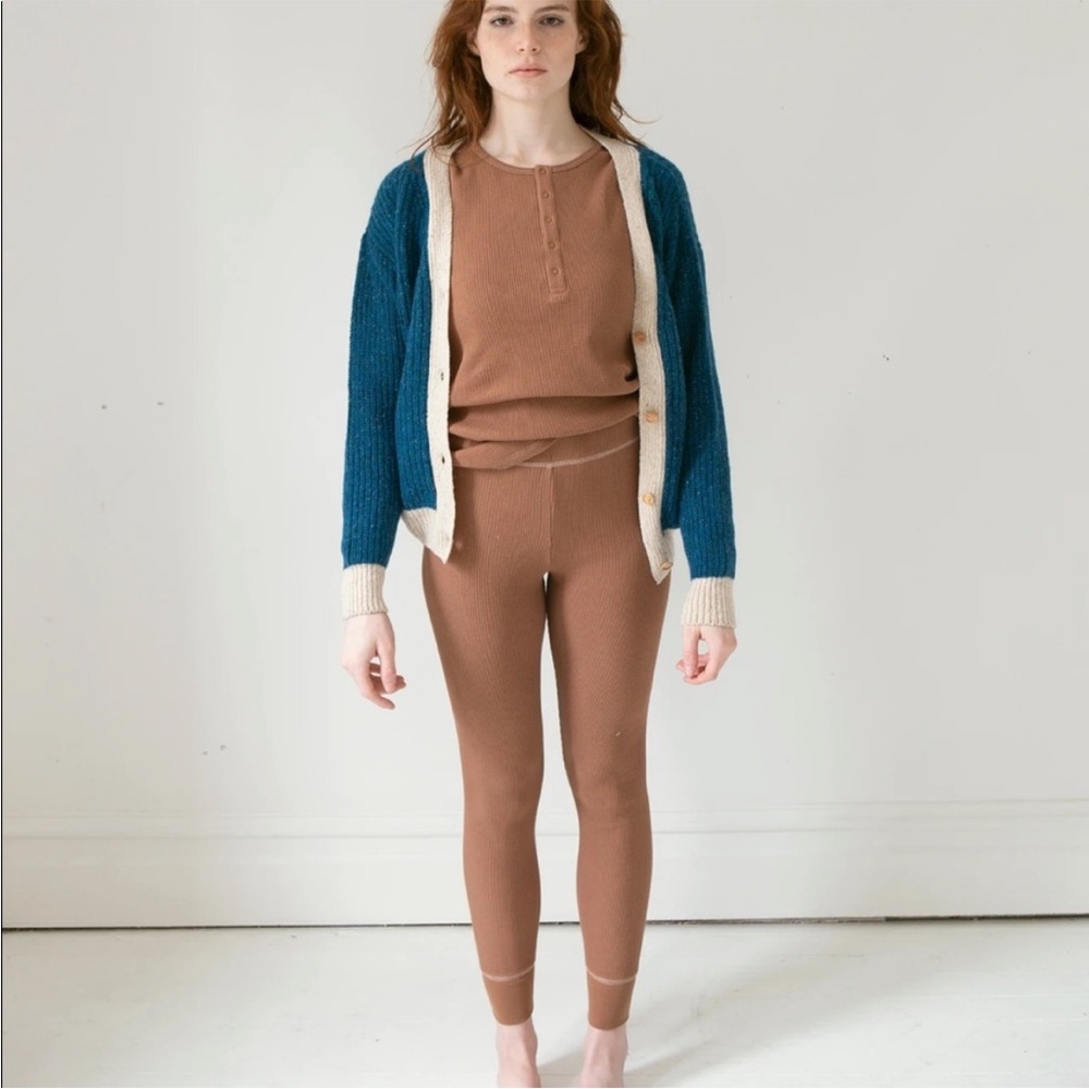 Fin & Vince Brown waffle pant